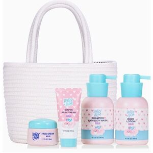 HAPPY BUM Baby Bath Set, Baby Wash Gift Set Basket Diaper Caddy Organizer